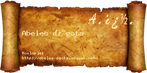 Abeles Ágota névjegykártya