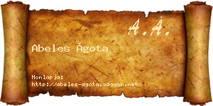 Abeles Ágota névjegykártya